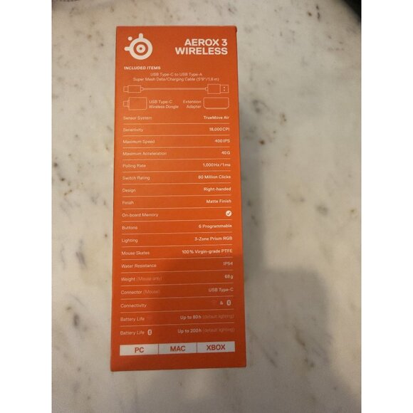 NWB SteelSeries Aerox 3 Ultra Lightweight Honeycomb Wireless RBG Optical Gaming - Picture 8 of 11